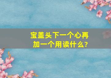 宝盖头下一个心再加一个用读什么?