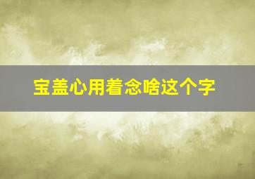 宝盖心用着念啥这个字