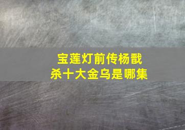 宝莲灯前传杨戬杀十大金乌是哪集