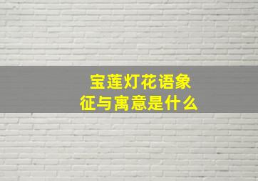 宝莲灯花语象征与寓意是什么