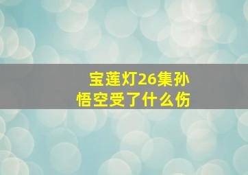 宝莲灯26集孙悟空受了什么伤