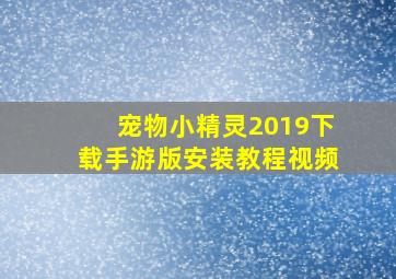 宠物小精灵2019下载手游版安装教程视频