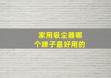 家用吸尘器哪个牌子最好用的