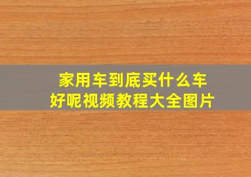 家用车到底买什么车好呢视频教程大全图片