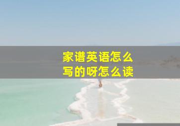 家谱英语怎么写的呀怎么读