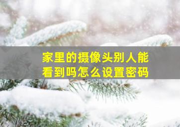 家里的摄像头别人能看到吗怎么设置密码