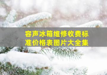 容声冰箱维修收费标准价格表图片大全集