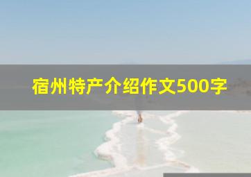 宿州特产介绍作文500字