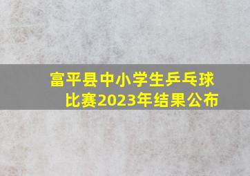 富平县中小学生乒乓球比赛2023年结果公布