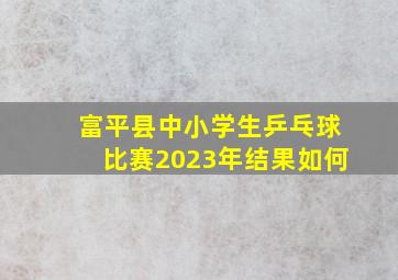 富平县中小学生乒乓球比赛2023年结果如何