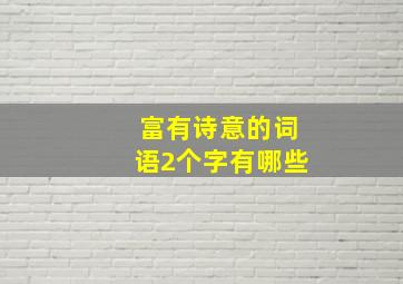 富有诗意的词语2个字有哪些