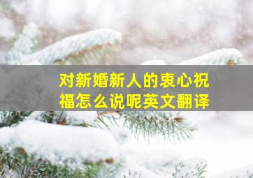 对新婚新人的衷心祝福怎么说呢英文翻译