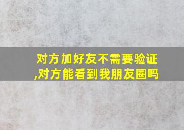 对方加好友不需要验证,对方能看到我朋友圈吗