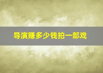 导演赚多少钱拍一部戏