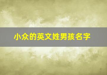 小众的英文姓男孩名字