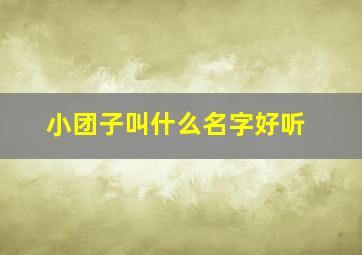 小团子叫什么名字好听