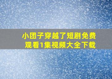 小团子穿越了短剧免费观看1集视频大全下载