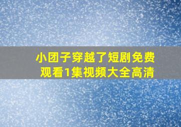 小团子穿越了短剧免费观看1集视频大全高清