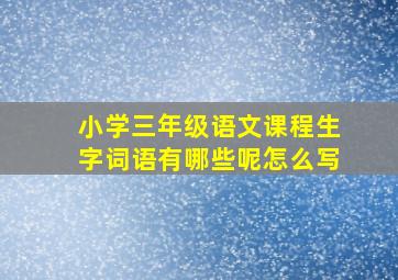 小学三年级语文课程生字词语有哪些呢怎么写