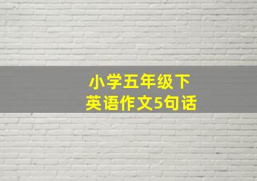 小学五年级下英语作文5句话