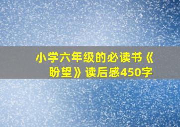 小学六年级的必读书《盼望》读后感450字