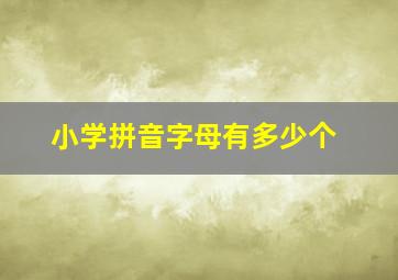 小学拼音字母有多少个