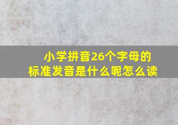 小学拼音26个字母的标准发音是什么呢怎么读