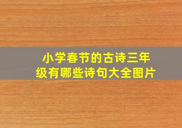 小学春节的古诗三年级有哪些诗句大全图片