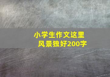 小学生作文这里风景独好200字