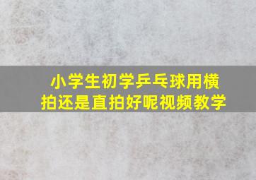 小学生初学乒乓球用横拍还是直拍好呢视频教学