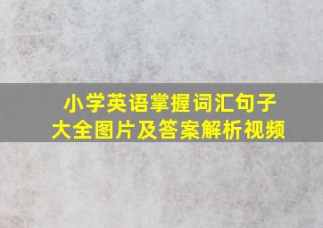 小学英语掌握词汇句子大全图片及答案解析视频