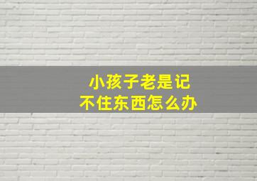 小孩子老是记不住东西怎么办