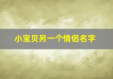 小宝贝另一个情侣名字