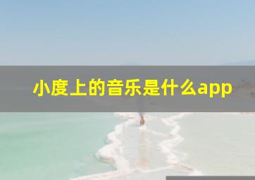 小度上的音乐是什么app