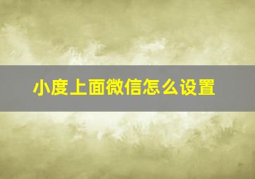 小度上面微信怎么设置