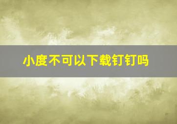 小度不可以下载钉钉吗