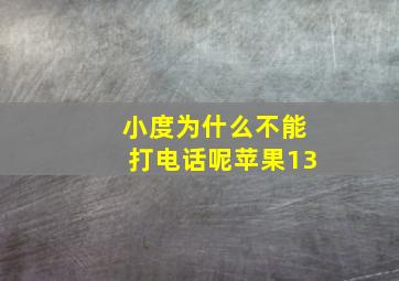 小度为什么不能打电话呢苹果13