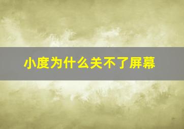 小度为什么关不了屏幕