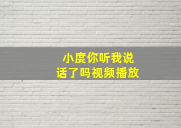 小度你听我说话了吗视频播放