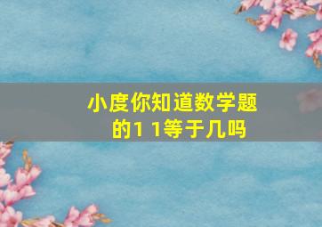 小度你知道数学题的1+1等于几吗