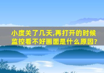 小度关了几天,再打开的时候监控看不好画面是什么原因?