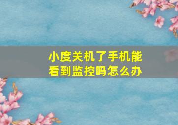 小度关机了手机能看到监控吗怎么办