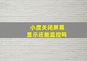 小度关闭屏幕显示还能监控吗