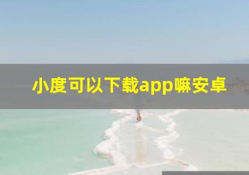 小度可以下载app嘛安卓