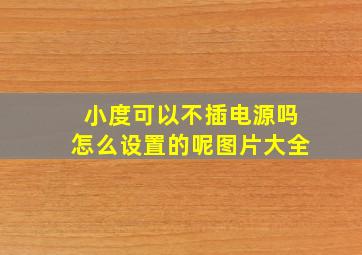 小度可以不插电源吗怎么设置的呢图片大全