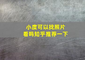 小度可以找照片看吗知乎推荐一下