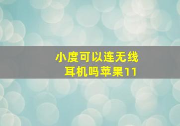 小度可以连无线耳机吗苹果11