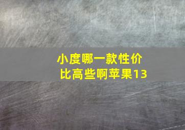 小度哪一款性价比高些啊苹果13