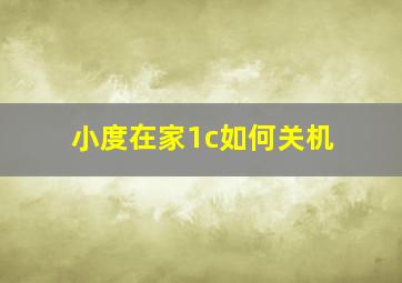 小度在家1c如何关机