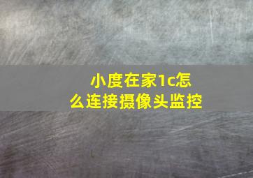 小度在家1c怎么连接摄像头监控